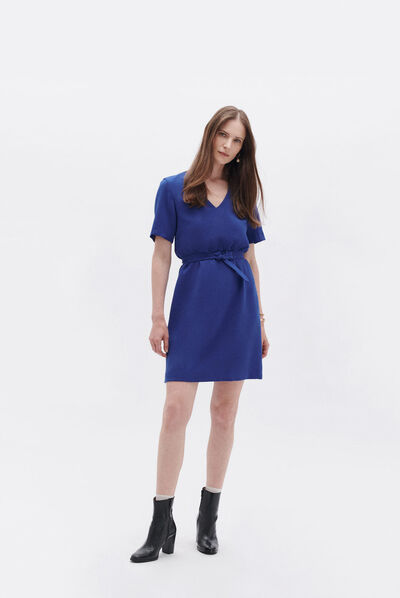Robe reine bleu electrique femme