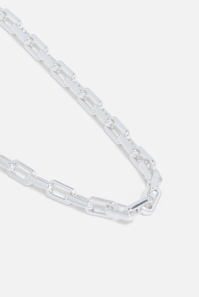 Collier billann à maillons gris argent femme