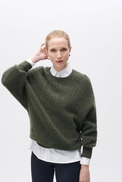 Pull myrtille vert clair femme