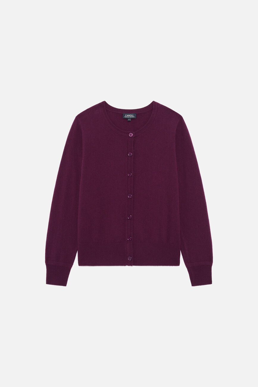 mcaroline 100% cashmere cardigan plum woman