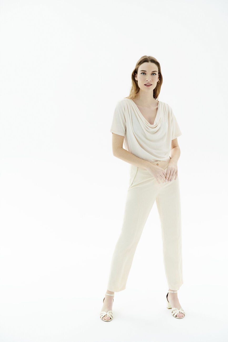 Pantalon parure creme femme