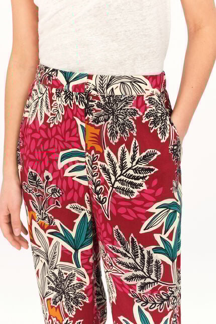 Pantalon patoche rouge fonce femme