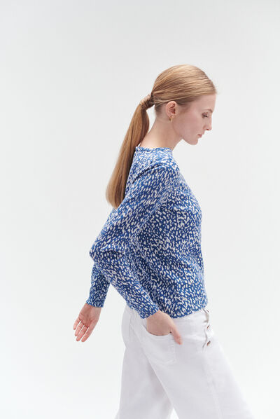 pull lucky bleu femme