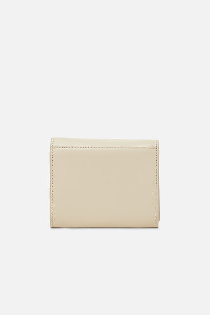 Porte-cartes sully en cuir naturel ecru femme