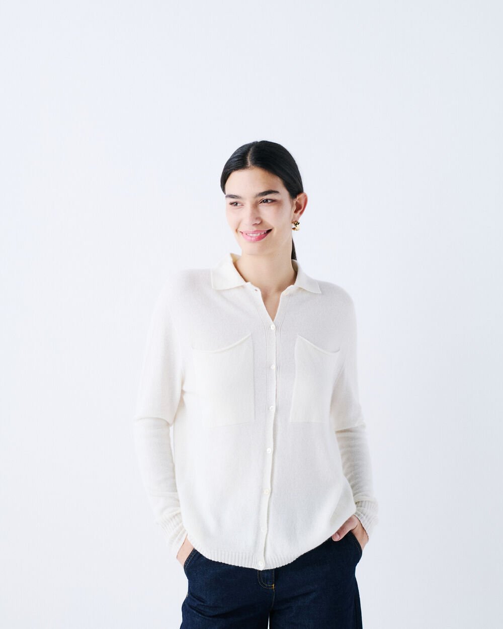 Pull Mpatty made in Italy ivoire femme