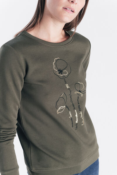 Sweat Jason vert kaki femme