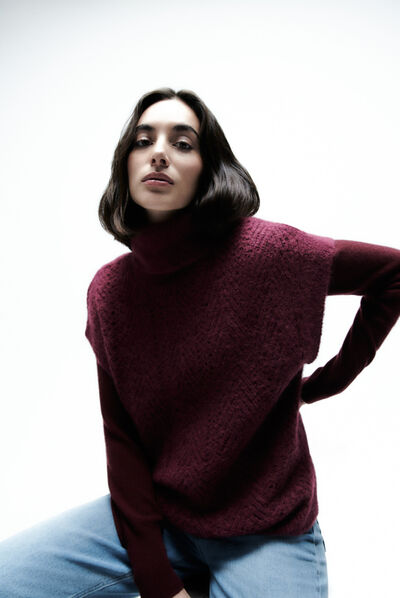 Pull mfiona bordeaux femme