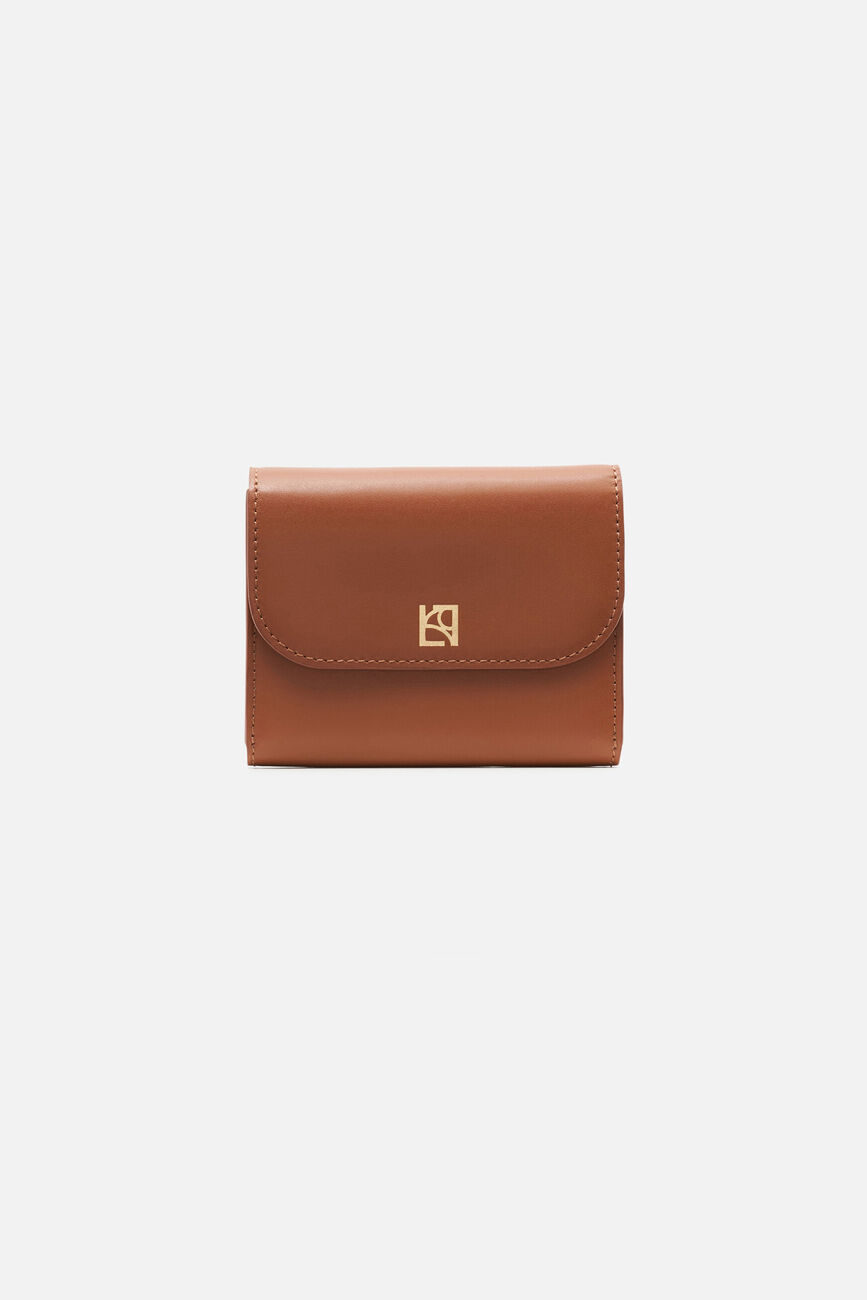 Porte-cartes sully en cuir naturel camel femme