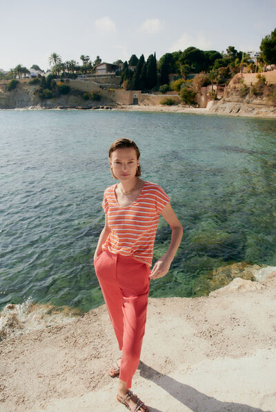 pantalon allan rouge femme