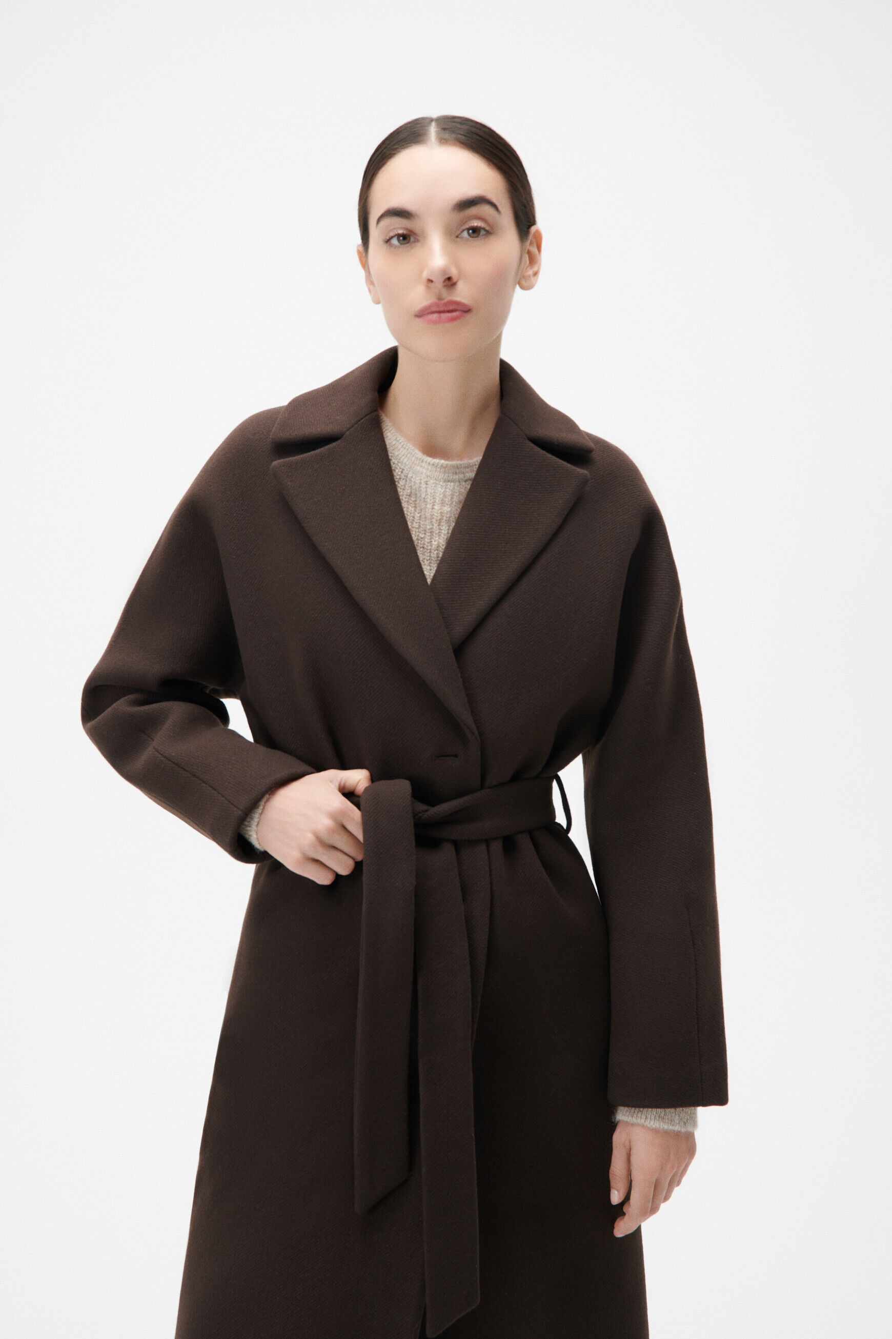 Manteau marron on sale foncé femme