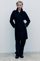 geant 100% wool coat black woman