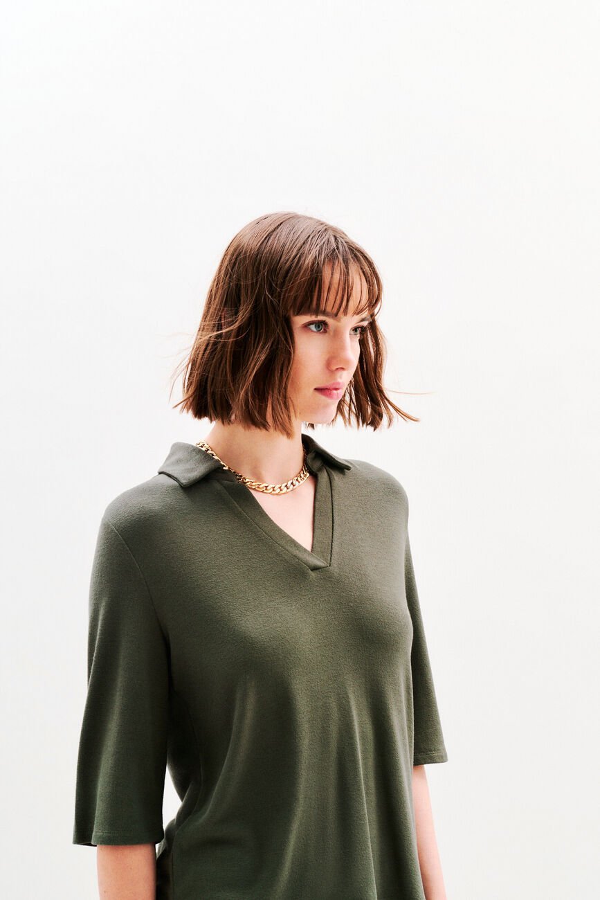 Maglietta shirt elisa verde cachi donna