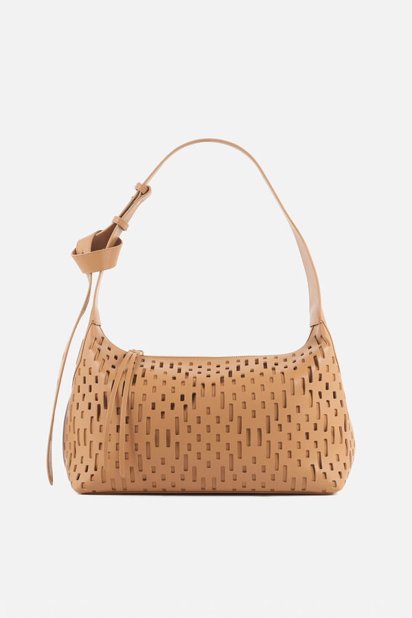 Sac Soalia en cuir taupe femme