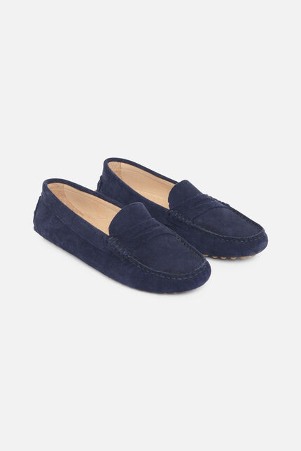 Mocassins stolima 100% cuir bleu marine femme