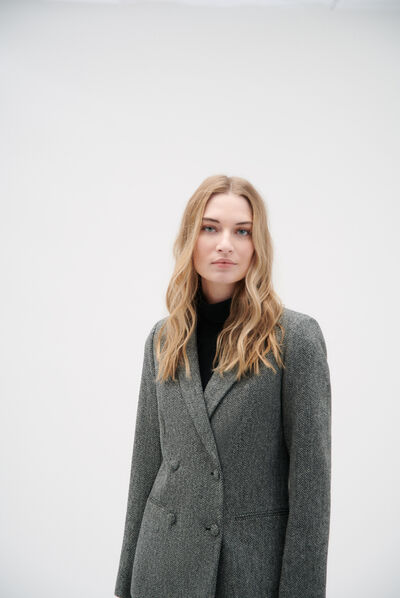 Blazer Yelena spina di pesce grigio scuro donna