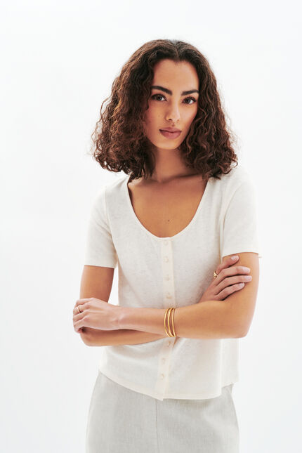 T-shirt Tvalentine ecru femme