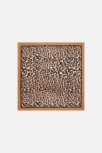 Foulard Beasty 100% soie camel femme