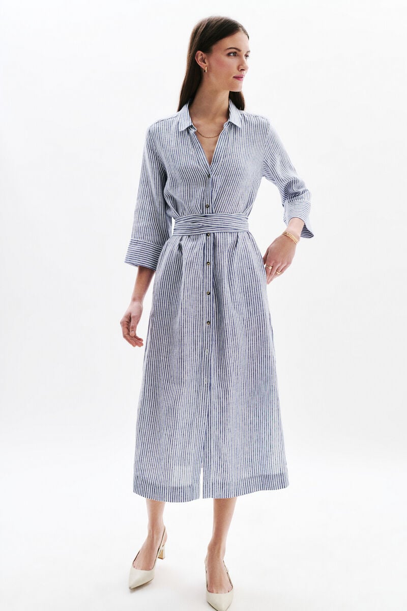 robe ryana2 100 lin denim stone femme Robe ryana2 100% lin denim stone femme