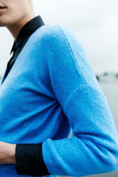 pull ambre bleu femme