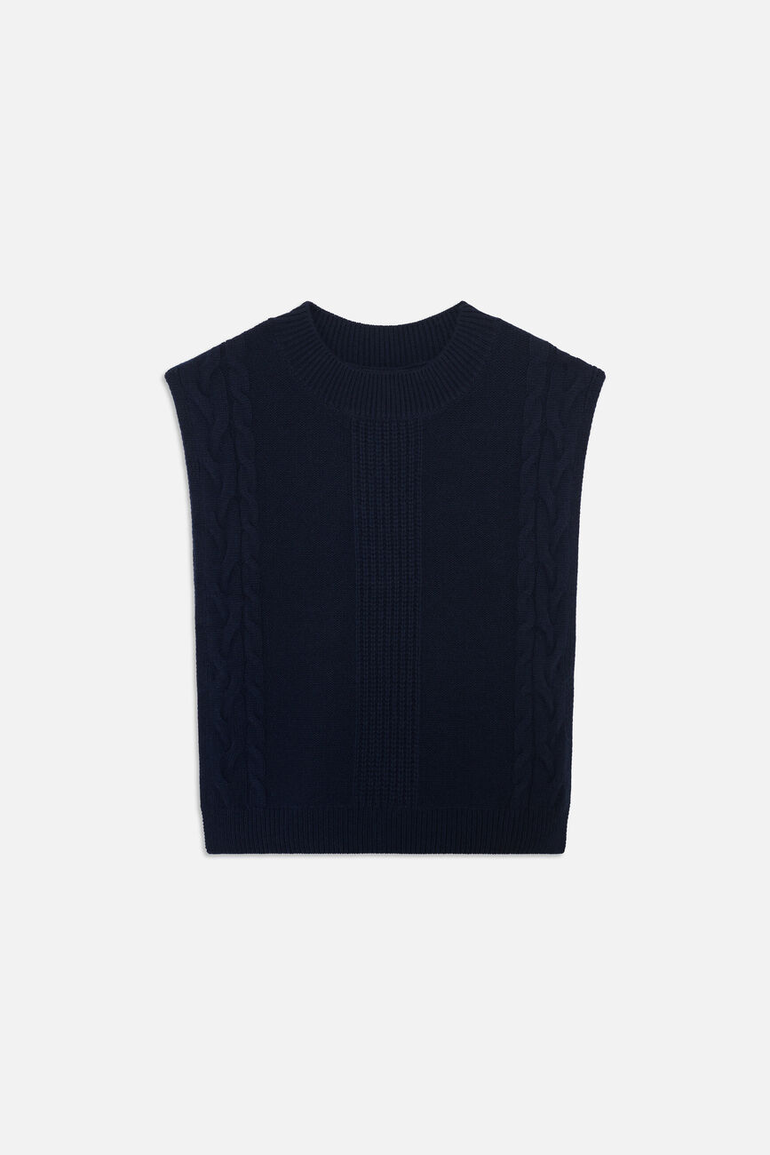 hiris poncho navy blue woman