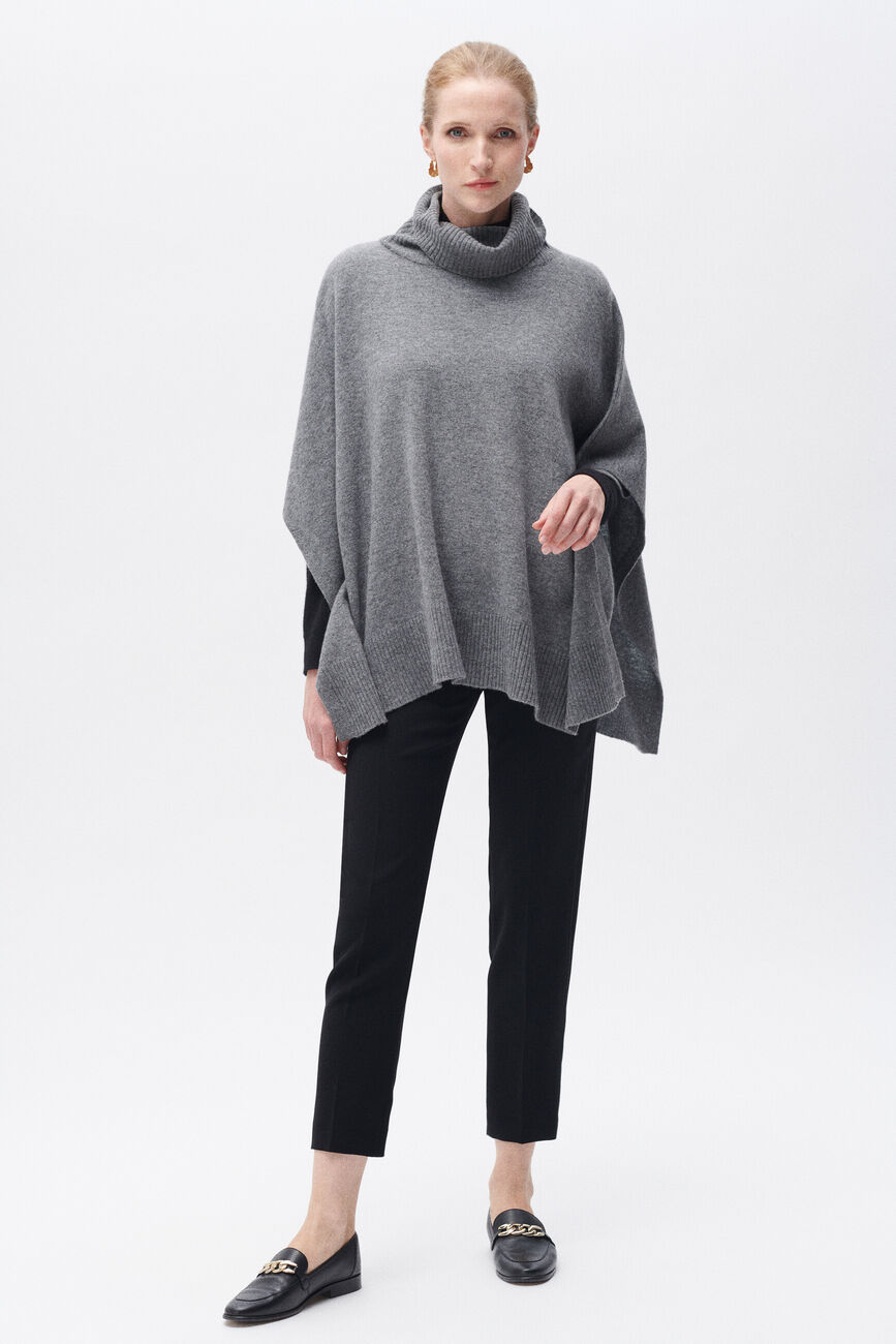 helise poncho grey woman