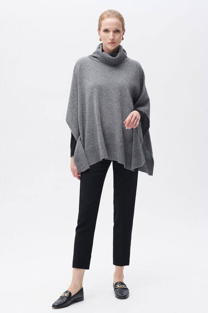 Poncho helise gris femme