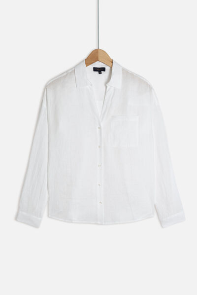 chemisier florentine 100% lin blanc femme