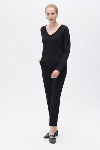 Malha marianne lurex preto mulher