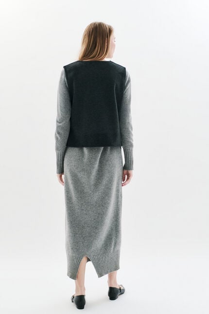 Heline poncho grey woman