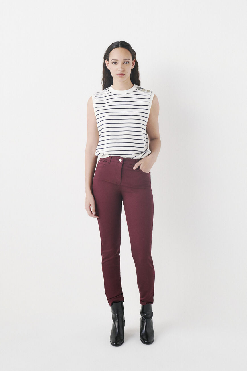 pantalon tony bordeaux femme