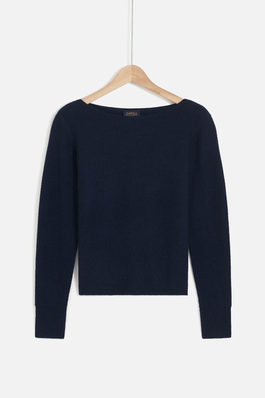 Maglione mzoan 100% cashmere blu navy donna