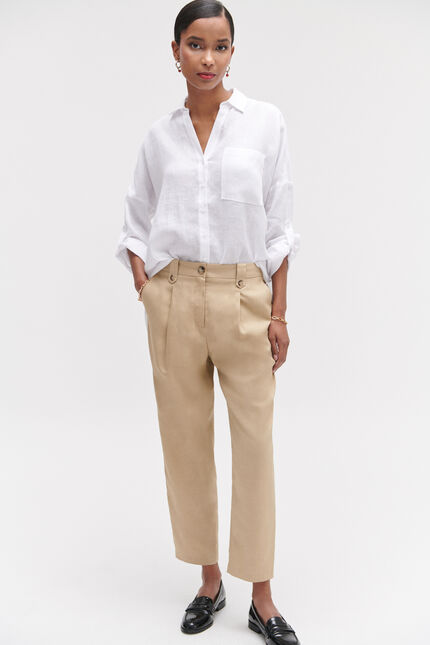 Camicia Sandy oversize 100% lino bianco donna
