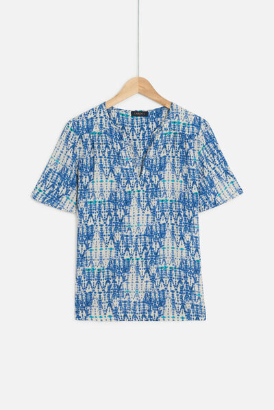 Blusa tie and dye azul mujer