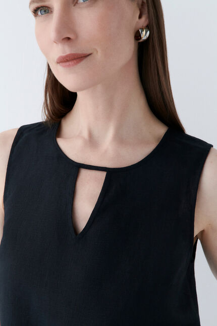 Blusa cilda 100% lino nero donna