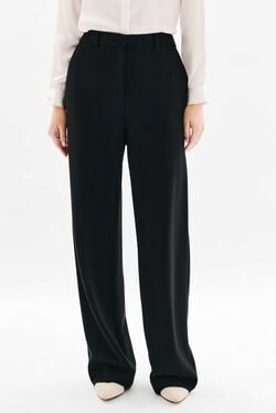 Pantalon plea noir femme