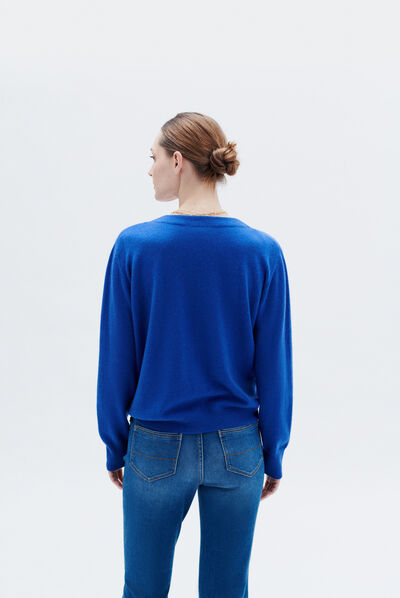 Gilet megane bleu electrique femme