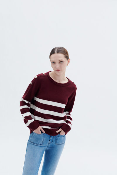 Pull marijo bordeaux femme