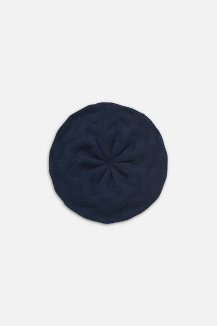 Beret berra 100% cachemire bleu marine femme