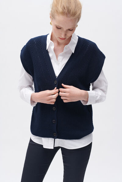 Pull marjo bleu marine femme