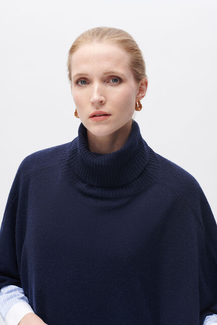 helise poncho navy blue woman