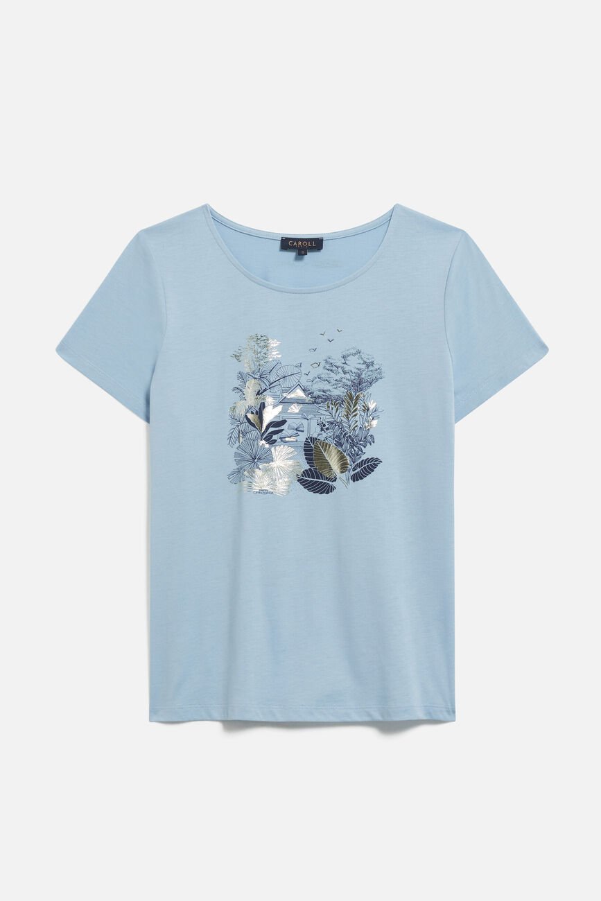 T-shirt toutes à l'école taxime house denim stone femme