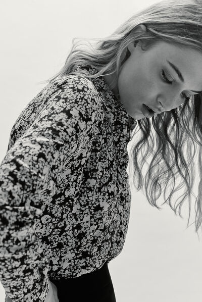 chemisier jessica fleurs noir femme