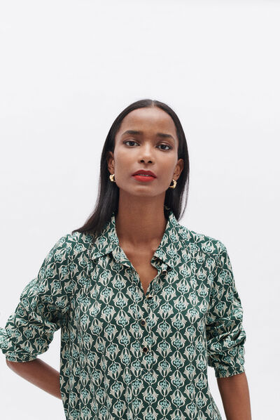 Blouse dakota vert fonce femme