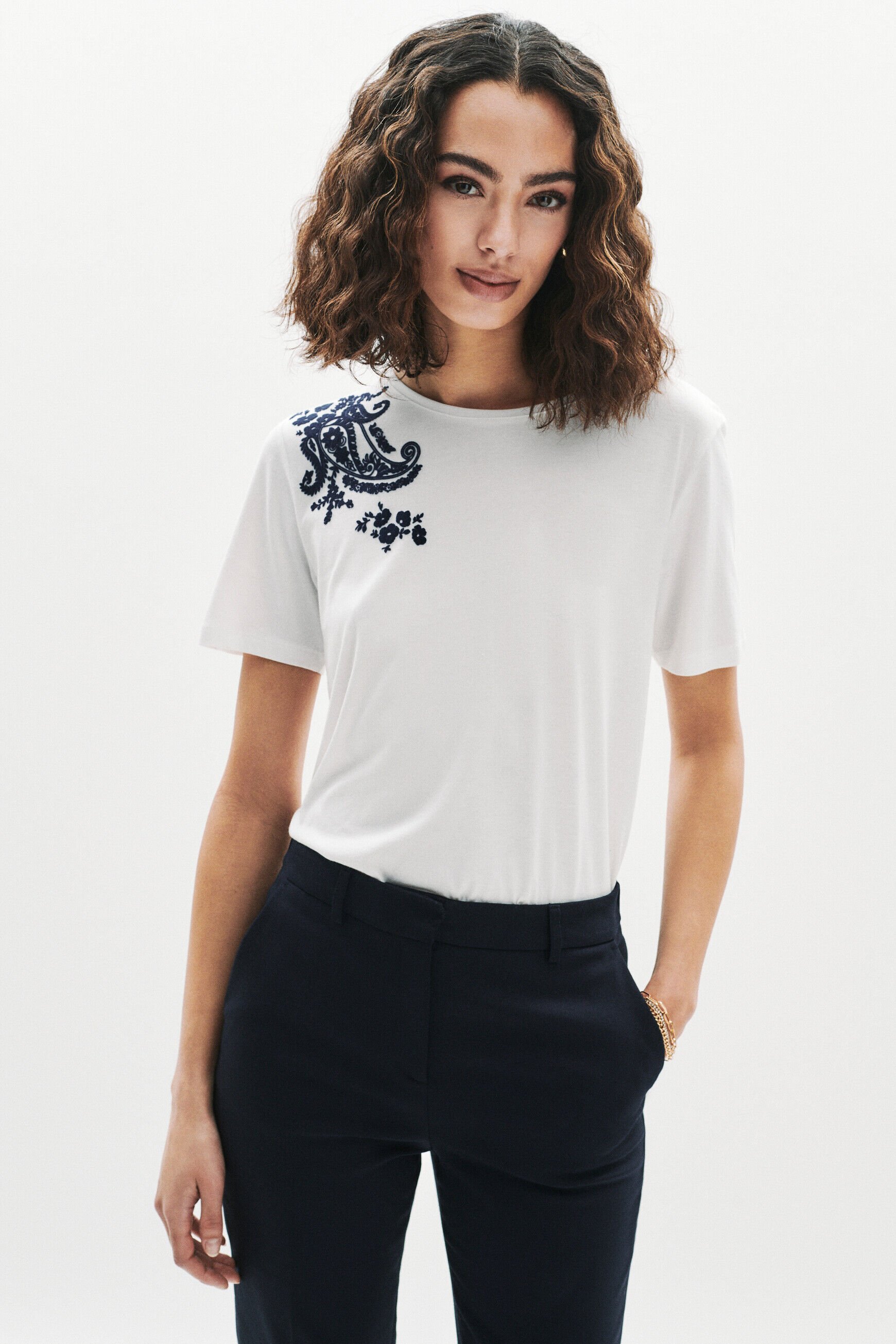 T-shirt Tegane ecru femme