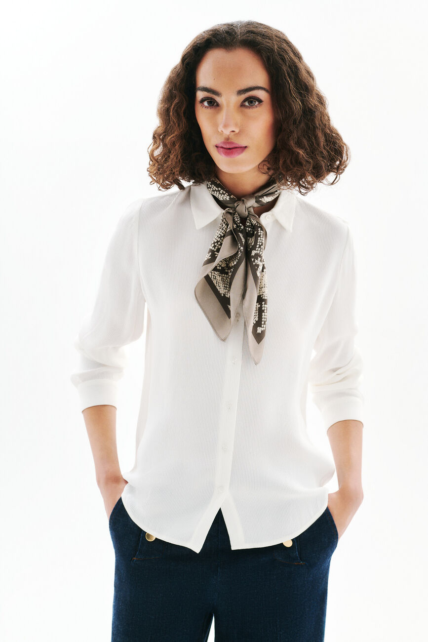 Foulard Lesnake 100% seta grigio talpa donna