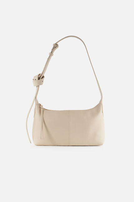 Sac Soa en cuir naturel ecru femme