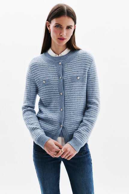 Mleonie waistcoat baby blue denim woman