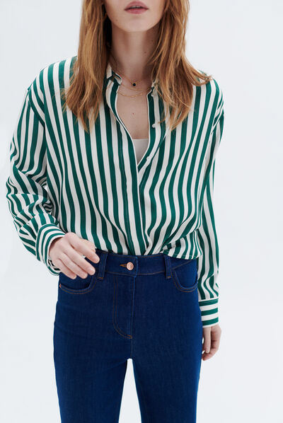 Camisa Caby verde oscuro mujer