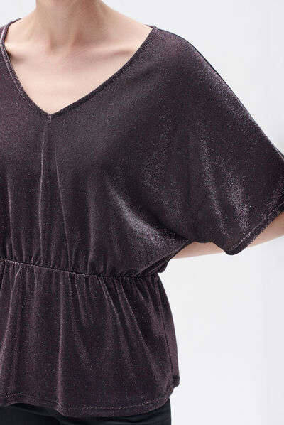 T-shirt tlise ameixa mulher