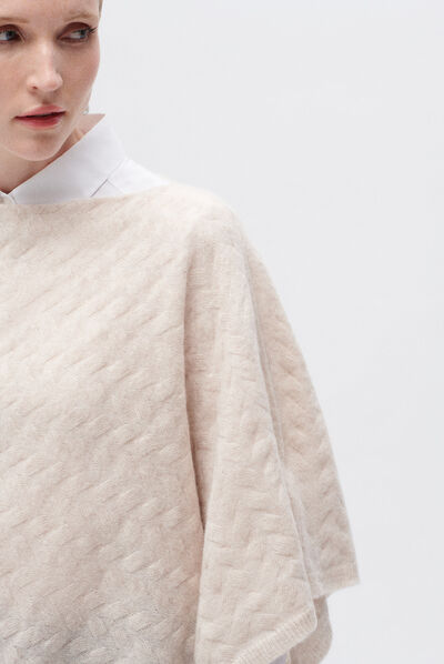 Poncho helea beige femme